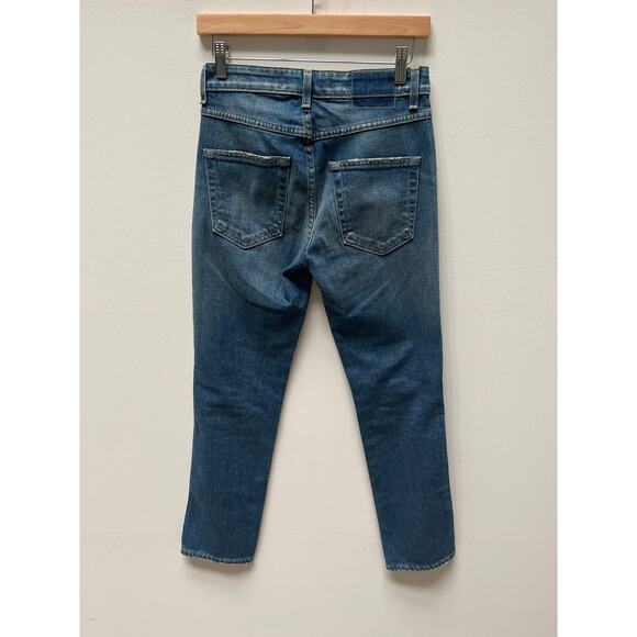 AMO Babe w/ hem denim jeans wash: thrifted with destroy size 26 - Picture 3 of 9